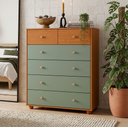 Ver imagem 2 de Cômoda para Quarto 6 Gavetas 90cm Varsóvia A04 Cinamomo Sálvia - Lyam Decor