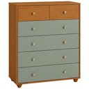 Ver imagem 1 de Cômoda para Quarto 6 Gavetas 90cm Varsóvia A04 Cinamomo Sálvia - Lyam Decor