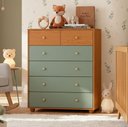 Ver imagem 1 de Cômoda para Quarto 6 Gavetas 90cm Varsóvia A04 Cinamomo Sálvia - Lyam Decor