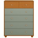 Ver imagem 6 de Cômoda para Quarto 6 Gavetas 90cm Varsóvia A04 Cinamomo Sálvia - Lyam Decor