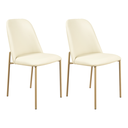 Ver imagem 1 de Kit 2 Cadeiras Lucille em Courissimo Areia com Base em Metal Champanhe
