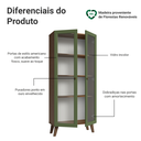 Ver imagem 4 de Cristaleira 70 cm 2 Portas de Vidro com Pés Trapézio Rustic-Verde-Rustic Vik Madesa