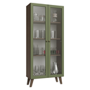 Ver imagem 2 de Cristaleira 70 cm 2 Portas de Vidro com Pés Trapézio Rustic-Verde-Rustic Vik Madesa