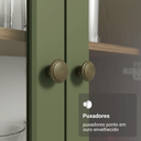 Ver imagem 6 de Cristaleira 70 cm 2 Portas de Vidro com Pés Trapézio Rustic-Verde-Rustic Vik Madesa