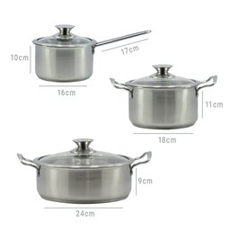 Jogo de Panelas Antiaderente Aço Inox Belle Cuisine 6 Peças - 2