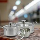 Ver imagem 4 de Jogo de Panelas Antiaderente Aço Inox Belle Cuisine 6 Peças