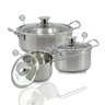 Jogo de Panelas Antiaderente Aço Inox Belle Cuisine 6 Peças - 1