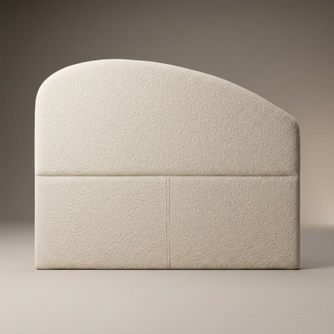Cabeceira Cama Box Casal Colli 140cm Estofada Orgânica Moderna Bouclê Bege - Desk Design