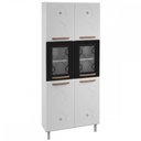 Ver imagem 1 de Paneleiros em Aço Mirage New 6 Portas 5 Prateleiras com Vidro Branco/Preto - Telasul