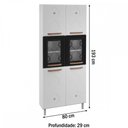 Ver imagem 3 de Paneleiros em Aço Mirage New 6 Portas 5 Prateleiras com Vidro Branco/Preto - Telasul