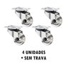 Kit 4 Rodinhas S/ Trava 50mm Anti Risco Gel Silicone Cadeira Escritório Giratória AJB Rodizio com Ro - 1