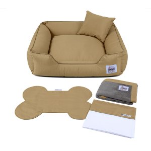 Enxoval Cama de Cachorro Impermeável com Zíper Pandora - M - Fendi