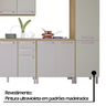 Armário de Cozinha Planejada com Balcão 16 Portas 2 Gavetas Off White/Castanho Indekes Lis 226x320x5 - 5
