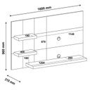 Ver imagem 3 de Painel Suspenso Tv 50 Pol 160 Cm 4157 Pinho Ripado Off White Arly