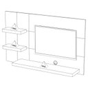 Ver imagem 5 de Painel Suspenso Tv 50 Pol 160 Cm 4157 Pinho Ripado Off White Arly