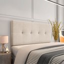 Ver imagem 2 de Cabeceira Painel Nina para Cama Box Casal 140 Cm Linho Areia A27 - D’Rossi