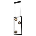 Ver imagem 1 de Pendente Balanço Retangular 60cm para 3x G9 Tr004 Preto E Fumê Bella St2357