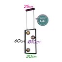Ver imagem 2 de Pendente Balanço Retangular 60cm para 3x G9 Tr004 Preto E Fumê Bella St2357