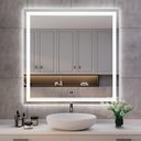 Ver imagem 6 de Espelho Jateado Quadrado Iluminado com Led Frio e Touch 80x80cm