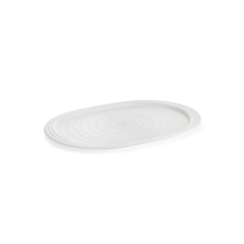 Bandeja M com Bordas em Plastico Reciclado 39 X 26,5 X H2 Cm - Tierra - Branco Leite Guzzini