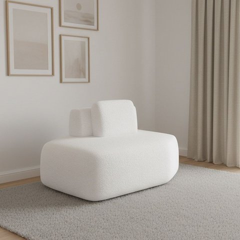Sofá Módulo Chaise 165cm Orgânico Sala berlim bouclê K01 - D'Rossi