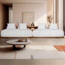 Ver imagem 2 de Sofá 4 Lugares Ilha 2 Módulos 160cm Viero S06 Bouclê Branco - Mpozenato