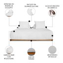 Ver imagem 3 de Sofá 4 Lugares Ilha 2 Módulos 160cm Viero S06 Bouclê Branco - Mpozenato