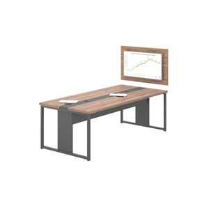 Mesa Retangular Office Painel e Caixa de Tomada Noce Preto