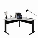 Ver imagem 4 de Mesa Angular New City Pé Metálico Light 135 cm Cinza Cristal/Preto Gebb Work