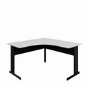 Ver imagem 5 de Mesa Angular New City Pé Metálico Light 135 cm Cinza Cristal/Preto Gebb Work