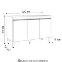 Ver imagem 4 de Balcão de Cozinha para Pia 120cm sem Tampo Manu Preto/amêndoa - Ajl Móveis