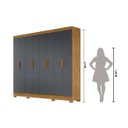 Ver imagem 4 de Guarda Roupa 8 Portas 4 Gavetas 2,36cm Moval Diplomata Freijo / Cinza