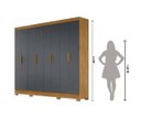 Ver imagem 4 de Guarda Roupa 8 Portas 4 Gavetas 2,36cm Moval Diplomata Freijo / Cinza