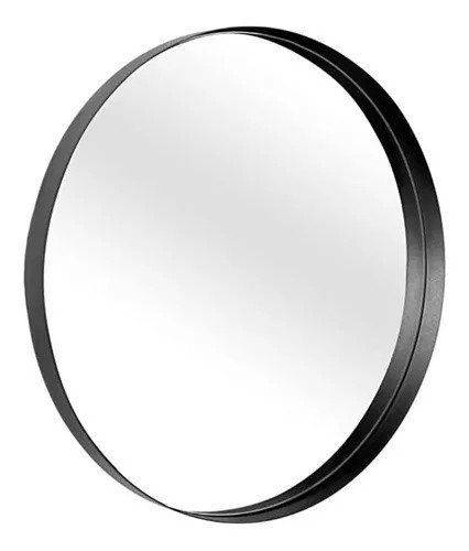 Espelho Grande Redondo Moldura Metal Decorativo 100x100cm Luxo Preto - 5
