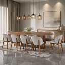 Ver imagem 4 de Mesa de Jantar 10 Lugares Oval Base Orgânica Ripada 270cm Speranza B05 Amêndoa Cinamomo - Lyam
