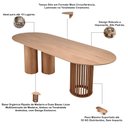 Ver imagem 5 de Mesa de Jantar 10 Lugares Oval Base Orgânica Ripada 270cm Speranza B05 Amêndoa Cinamomo - Lyam