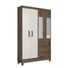Guarda-Roupa Solteiro com Espelho 4 Portas 2 Gavetas Real Light  - 3