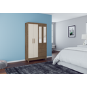 Ver imagem 1 de Guarda-Roupa Solteiro com Espelho 4 Portas 2 Gavetas Real Light 