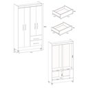 Ver imagem 4 de Guarda-Roupa Solteiro com Espelho 4 Portas 2 Gavetas Real Light 