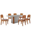 Ver imagem 2 de Mesa de Jantar Isadora 180cm Tampo Mdf Vidro com 6 Cadeiras Copper