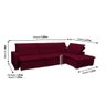 Sofá Istambul 3.80x2.10m Retrátil e Reclinável com Chaise - Vinho - 2