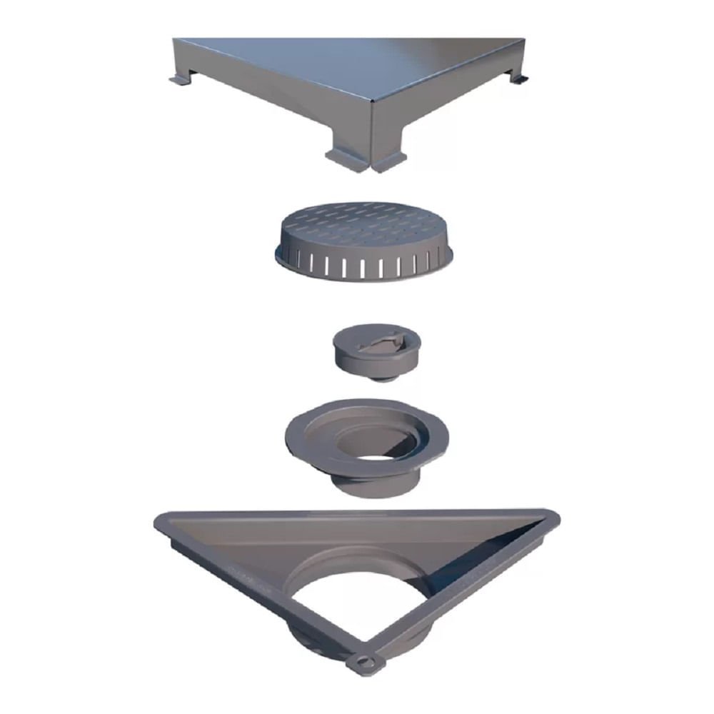 Ralo Linear Elleve Vertex Com Tampa Inox Escovada 5208 - 1