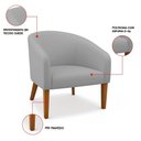 Ver imagem 3 de Poltrona Sala Decorativa Kit 2 Stella Pé Madeira Trapézio Castanho Suede D03 - D’Rossi