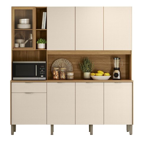 Armário de Cozinha Compacta 8 Portas 4 Nichos Namastê