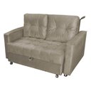 Ver imagem 2 de Sofá Cama Casa do Horizonte 2 Lugares Retrátil 140cm Marrom Veludo Matrix