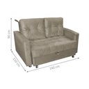Ver imagem 3 de Sofá Cama Casa do Horizonte 2 Lugares Retrátil 140cm Marrom Veludo Matrix