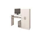 Ver imagem 3 de Mesa para Computador com Armário Irlanda 2 Portas 121cm Branca Fosco