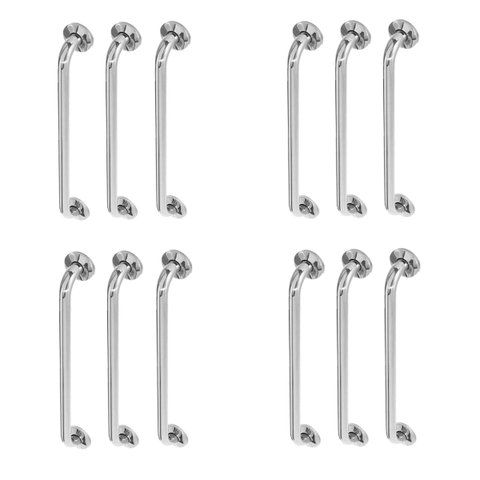 Alça de Apoio 40cm Inox Barra Kit 12 Unidades Banheiro Box Idoso Deficiente Cadeirante Suporte Acess