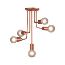 LUSTRE PENDENTE VOGUE 5 LAMP E27 COBRE - 3211 CB - 1
