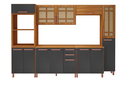 Ver imagem 4 de COZINHA COMPLETA PREDILLETA ALINE MODULADA 6 PECAS 305 CM 13 PORTAS 2 GAVETAS COM TAMPO FREIJO CHUMB